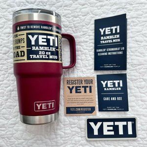 Yeti Rambler Travel Mug with Stronghold Lid 20 oz Harvest Red